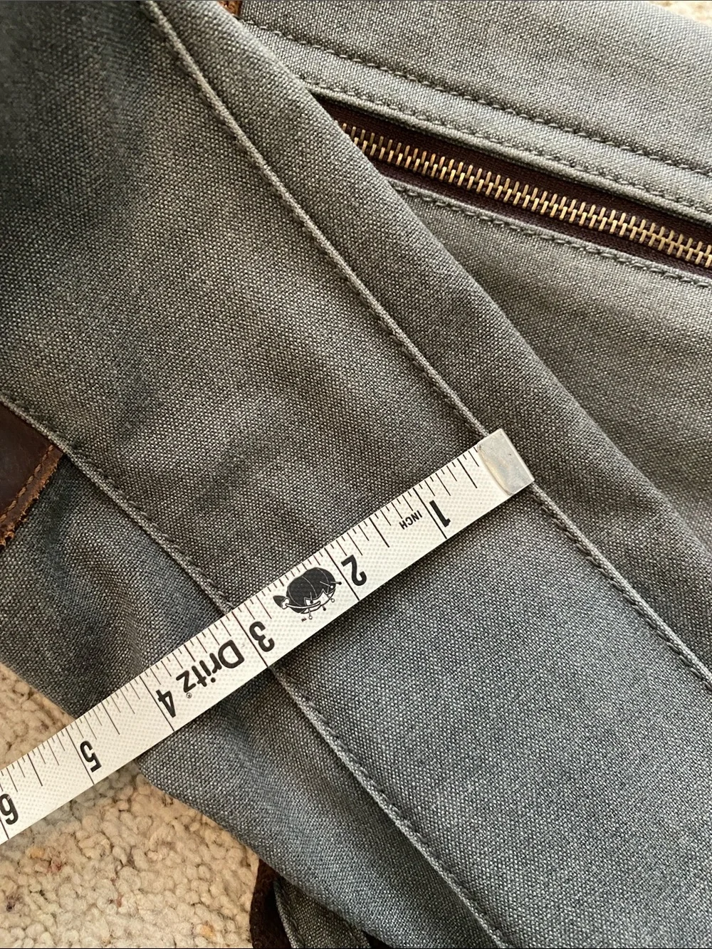 S-Zone Leather and Canvas Messenger Bag.